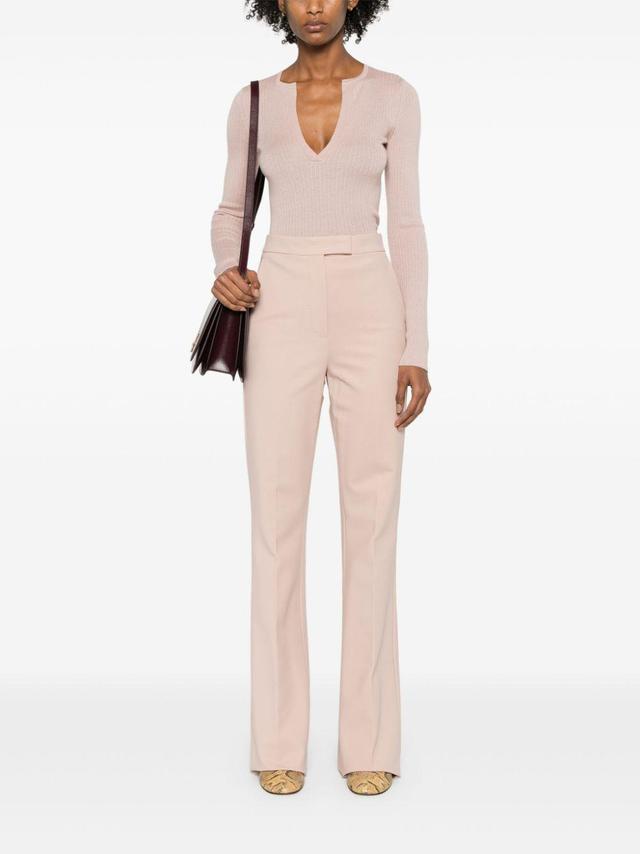 MAX MARA Norcia Straight-leg Crepe Pants In Pink Product Image