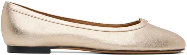 Marcie Metallic Leather Ballerina Flats In Leather Sole Product Image