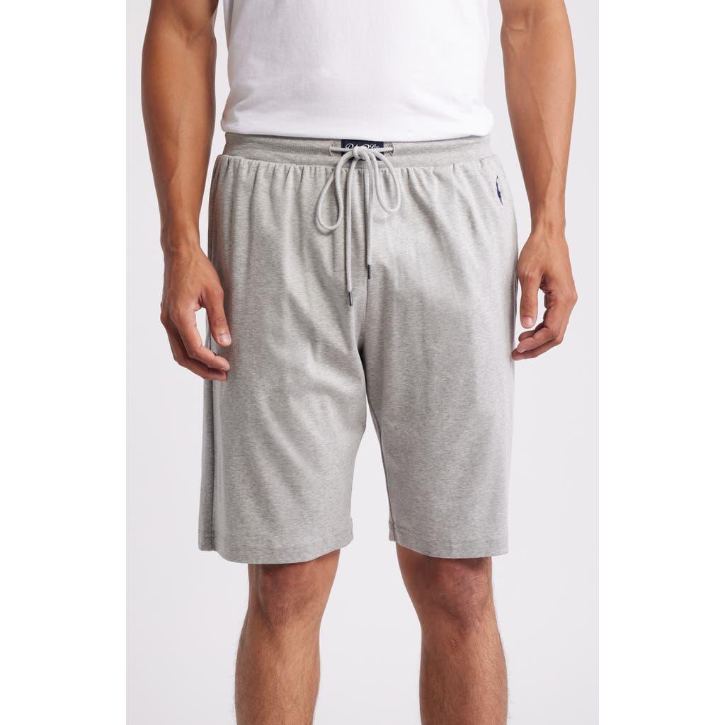 POLO RALPH LAUREN Mercerized Cotton Pajama Shorts In Andover Heather/ Cruise Navy Product Image