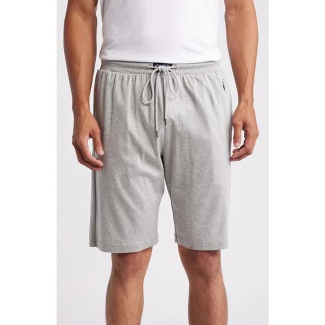 POLO RALPH LAUREN Mercerized Cotton Pajama Shorts In Andover Heather/ Cruise Navy Product Image