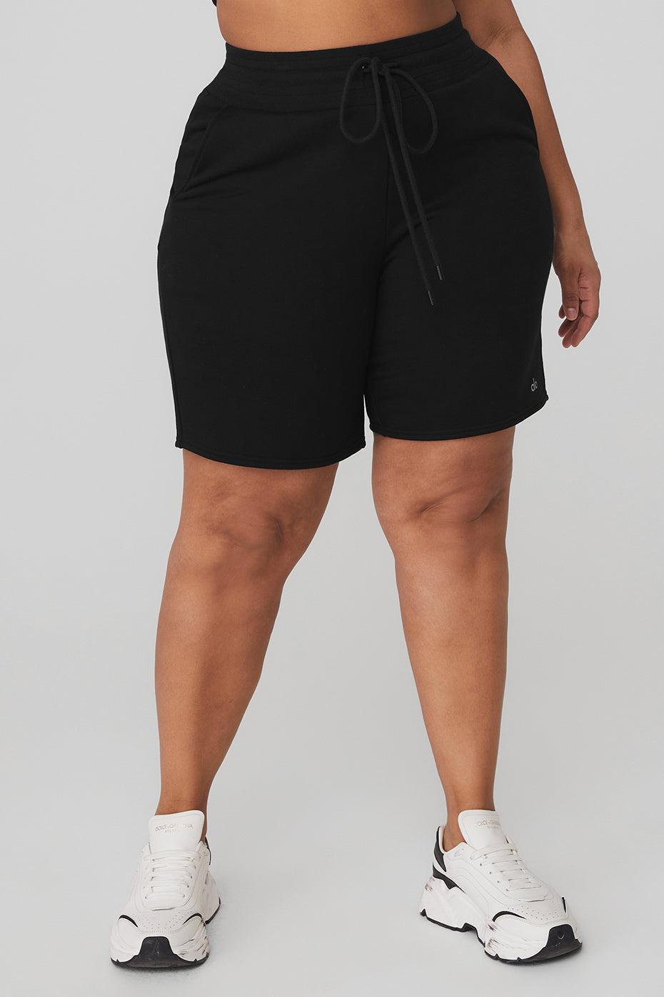 High-Waist Easy Sweat Short - Black Female Product Image