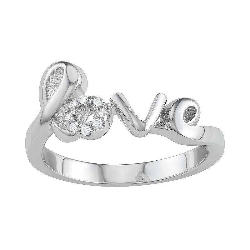 Sterling Silver Love Ring, Womens Product Image