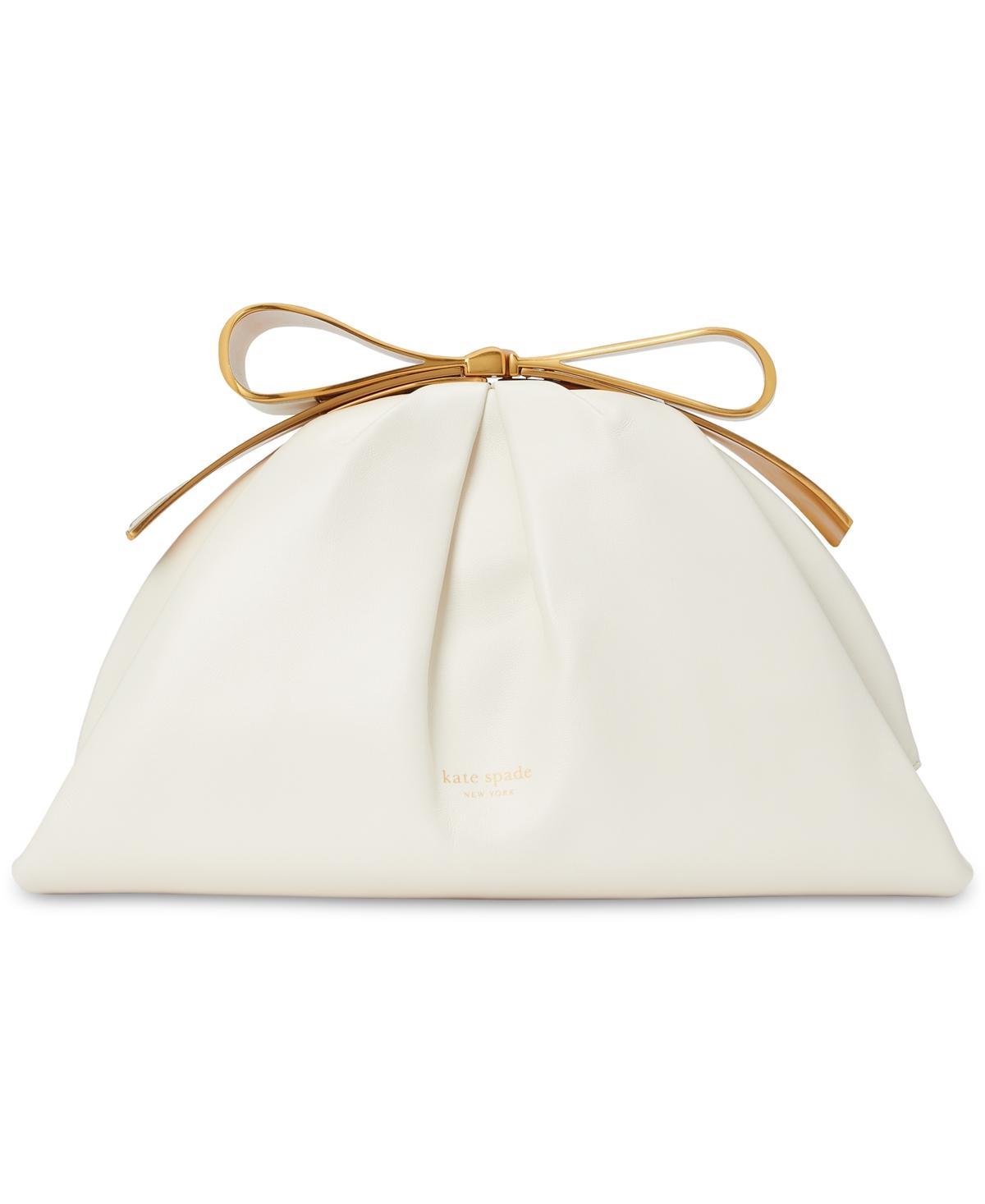 Womens Leather Bow Clutch Product Image