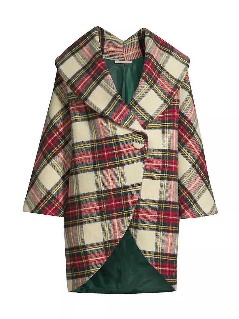 Plaid Wool Cocoon Coat Product Image