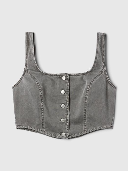 Structured Twill Cropped Corset Tank Product Image