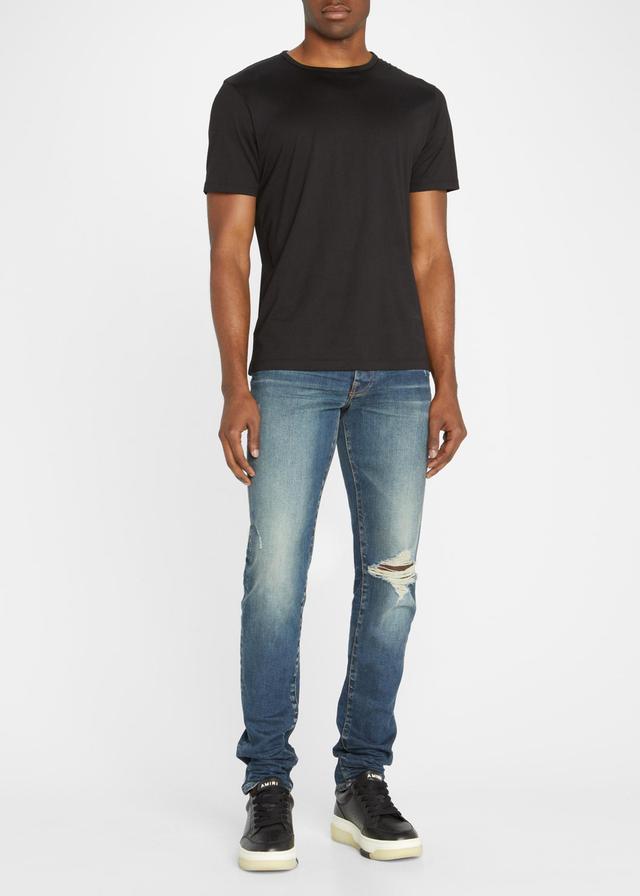 Mens Broken Slim-Fit Jeans Product Image