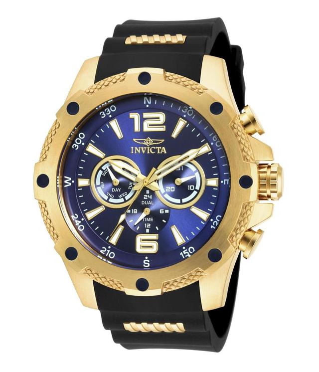 Invicta Mens I-Force Quartz Chronograph Blue Dial Polyurethane Watch - Blue Product Image