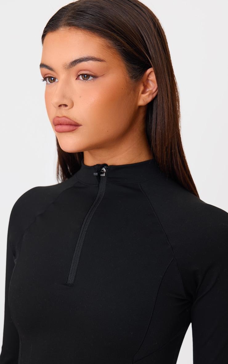 Black Sculpt Quarter Zip Gym Top Product Image