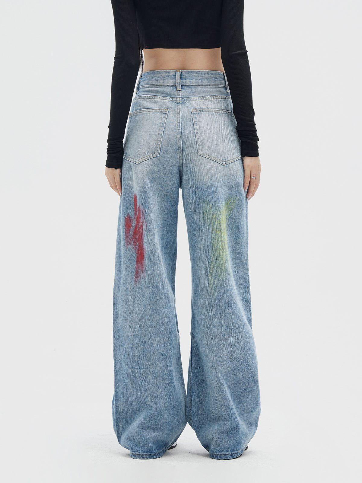 Graffiti Distressed Jeans Female Product Image