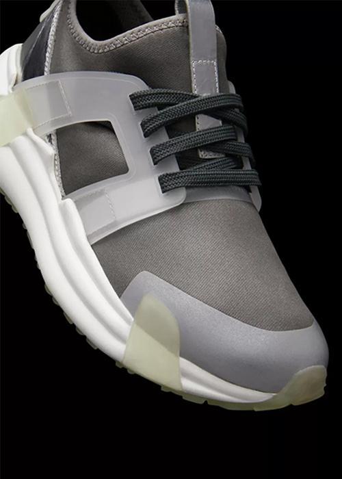 MONCLER Lace Up Sneakers In Gray Product Image