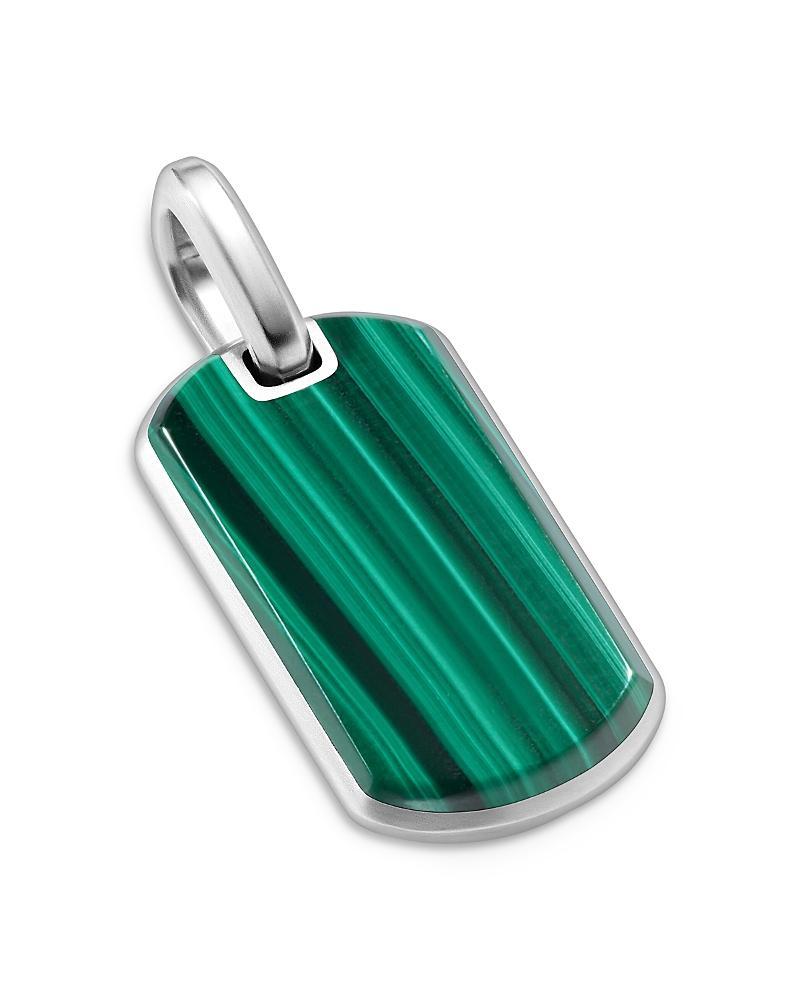 David Yurman Mens Chevron Tag in Sterling Silver with Malachite, 27mm Product Image