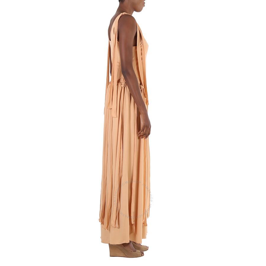 CHLOÉ Chloe Ladies Smoked Ochre Layered Knotted Maxi Dress Product Image