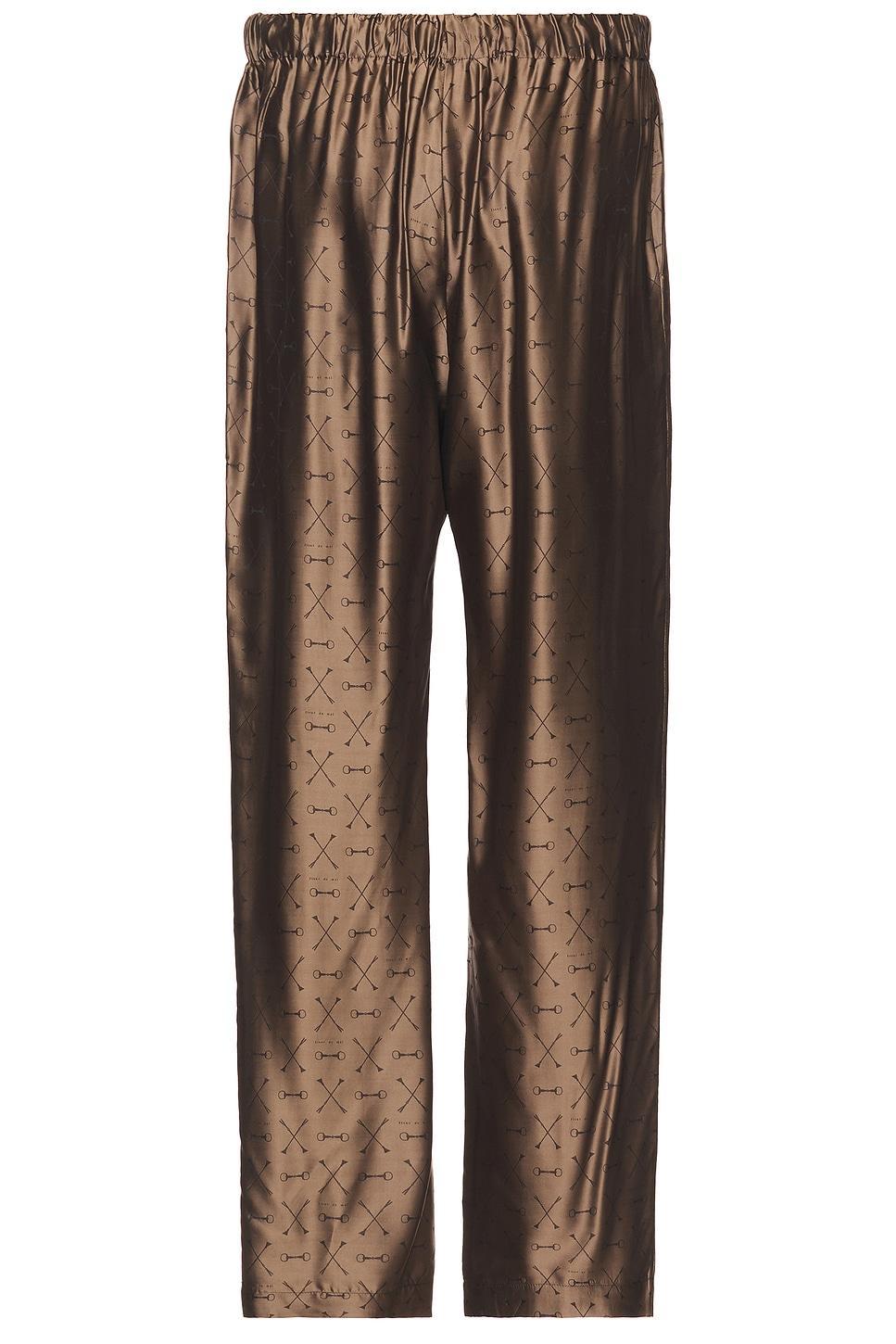 fleur du mal Men's Jacquard Pj Pant Brown. (also in L, S, XL/1X). Product Image