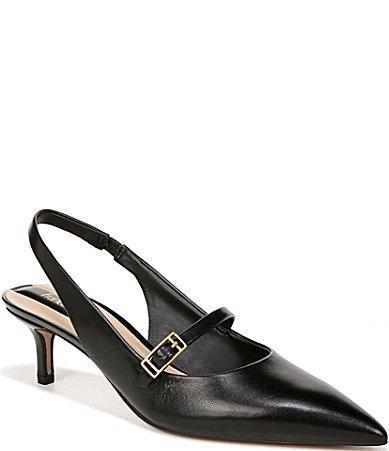 Franco Sarto Khloe Pointed Toe Slingback Kitten Heel Leather) High Heels Product Image