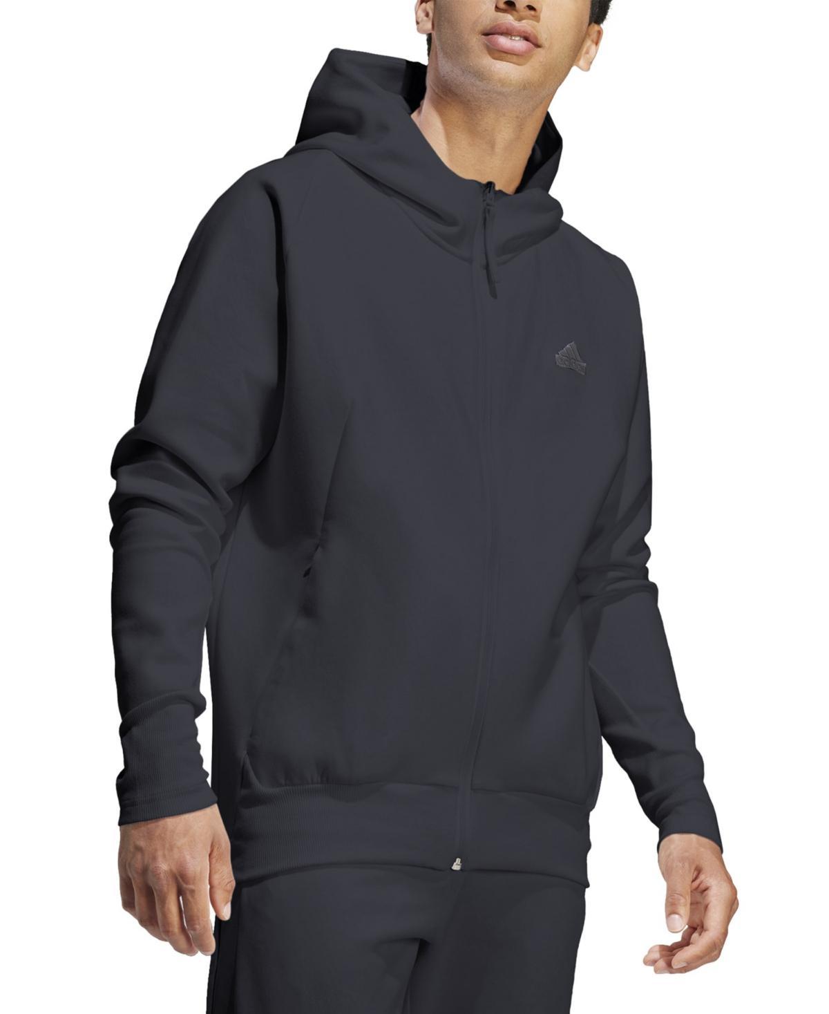 adidas Mens adidas Z.N.E. Fleece Hoodie - Mens Black/Black Product Image