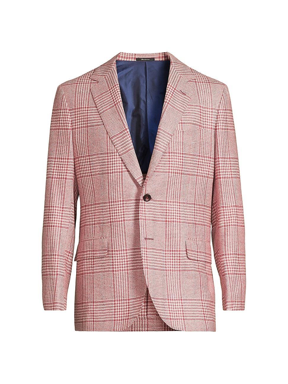 Mens Glen Check Wool Two-Button Jacket Product Image