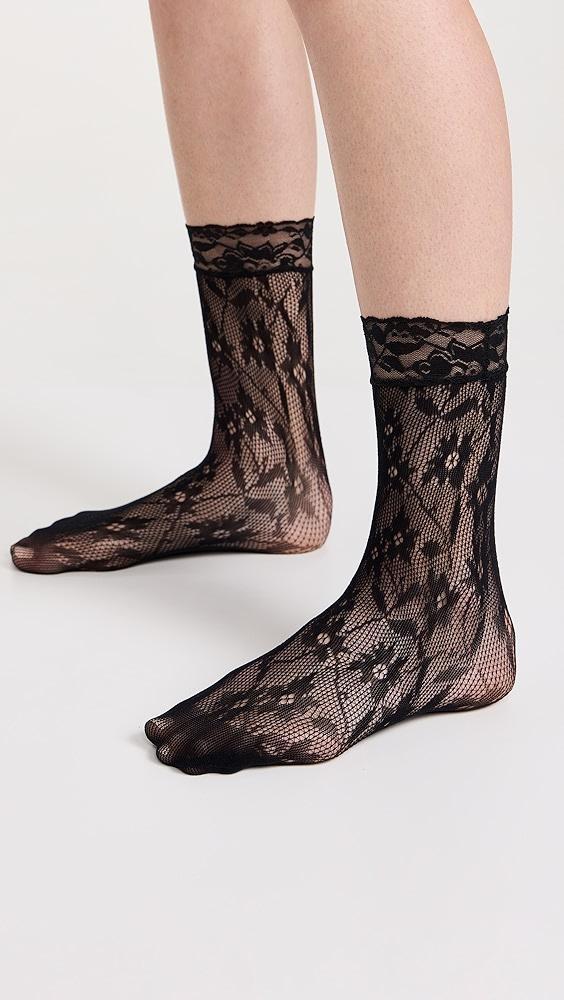 Stems Floral Fishnet Socks | Shopbop Product Image