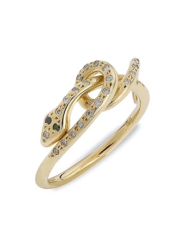 Womens Snakes 18K Yellow Gold & Diamond Ring Product Image