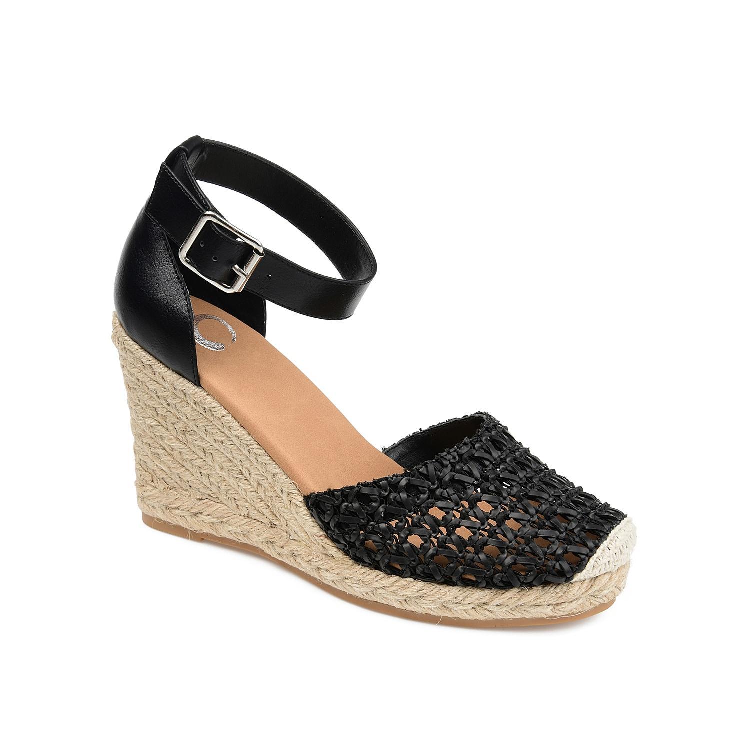Journee Collection Sierra Womens Wedge Sandals Black Product Image