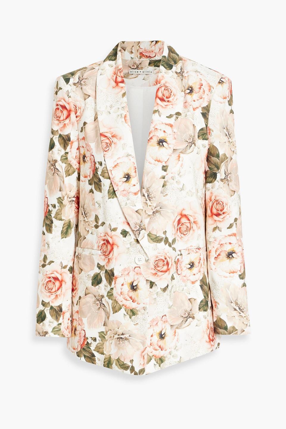 Denny Floral-print Linen-blend Blazer In Morningside Floral Product Image