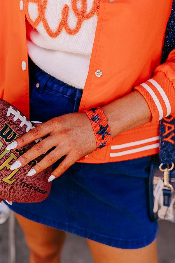 Winners Only Beaded Bracelet In Orange/Navy Product Image