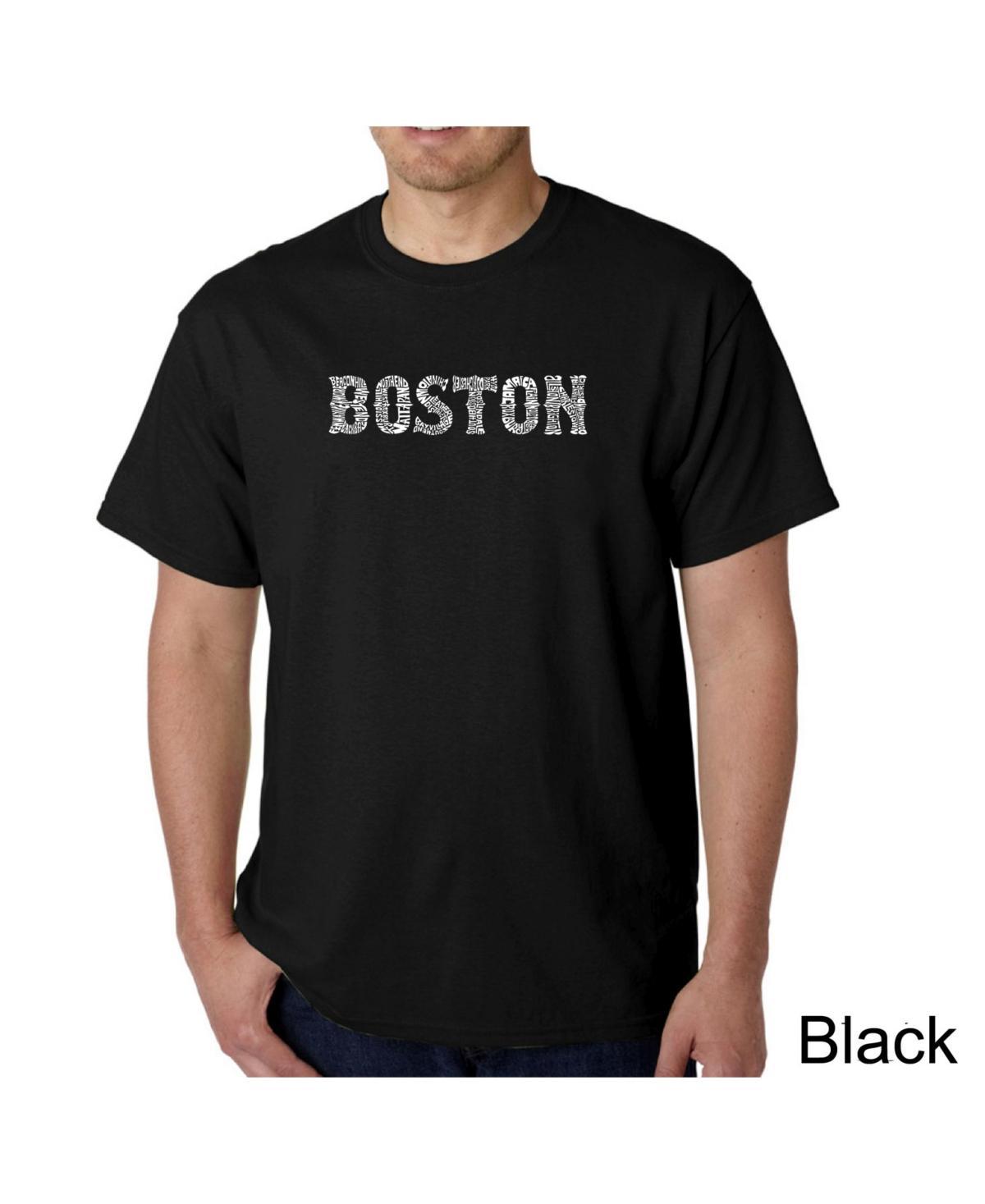 La Pop Art Mens Word Art T-Shirt - Boston Neighborhoods Product Image