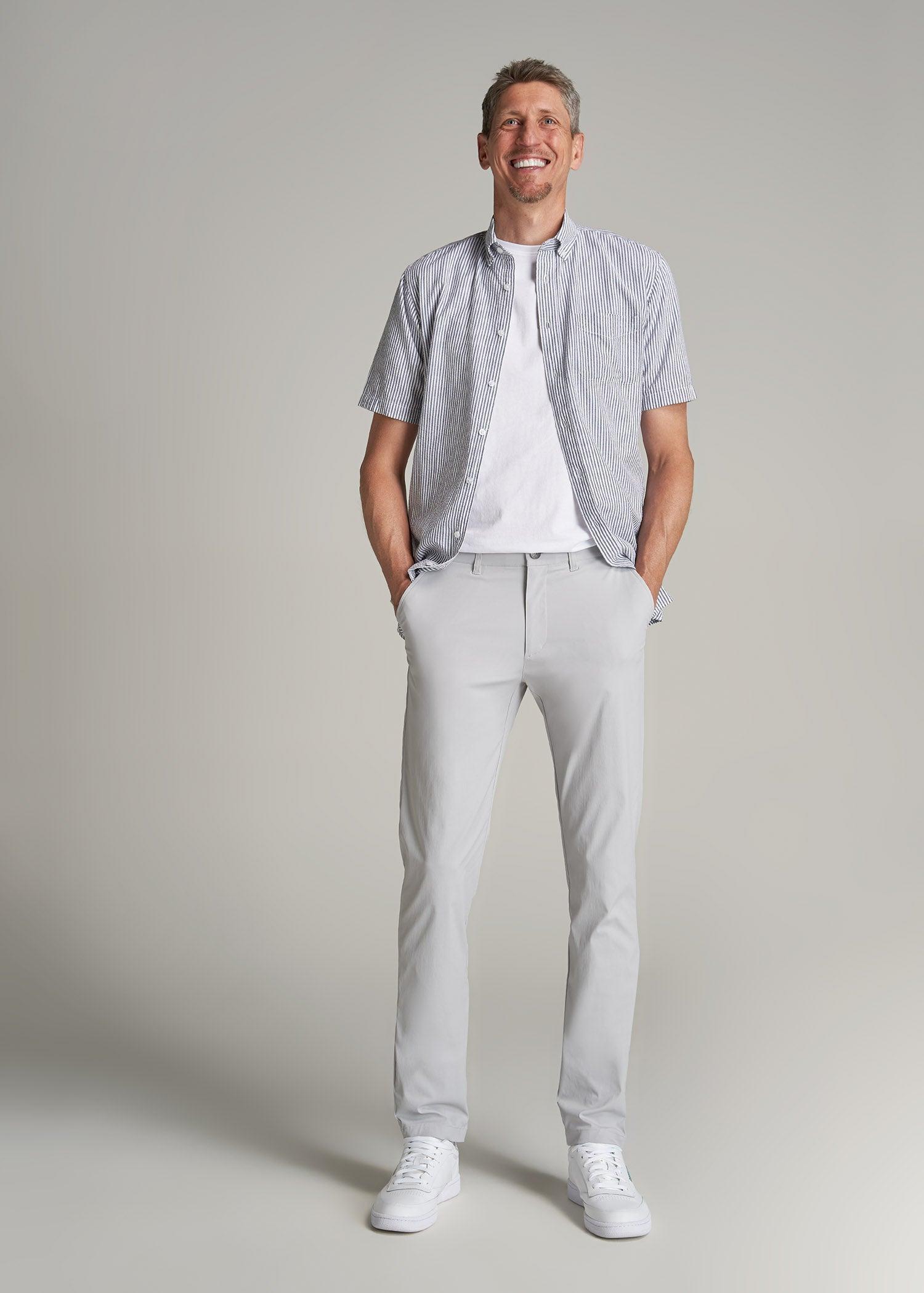 TAPERED FIT Traveler Chino Pants for Tall Men in Light Grey Product Image