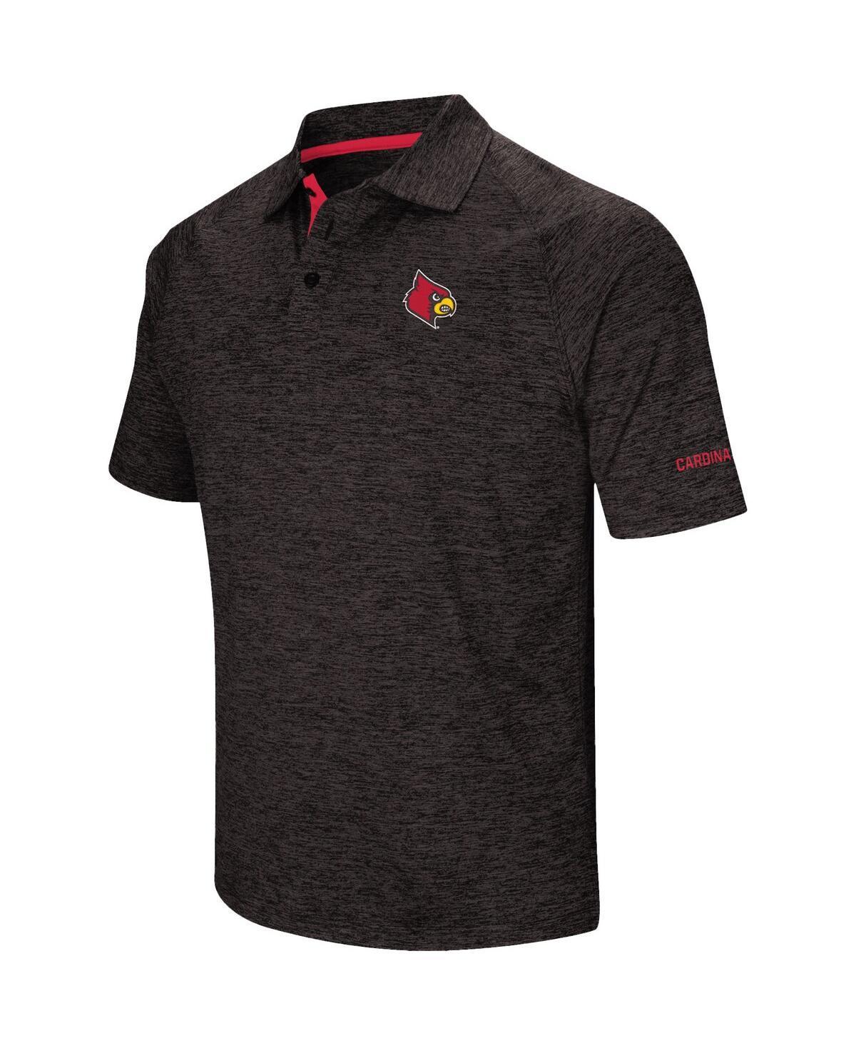 Mens Colosseum Black Louisville Cardinals Down Swing Polo Product Image