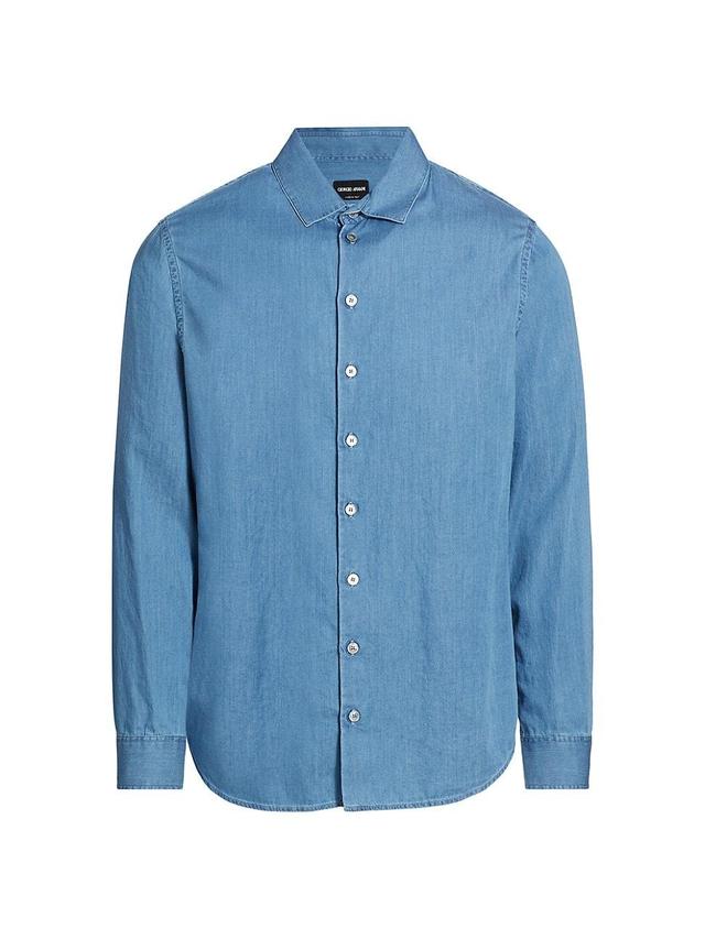 Mens Denim Button-Front Shirt Product Image