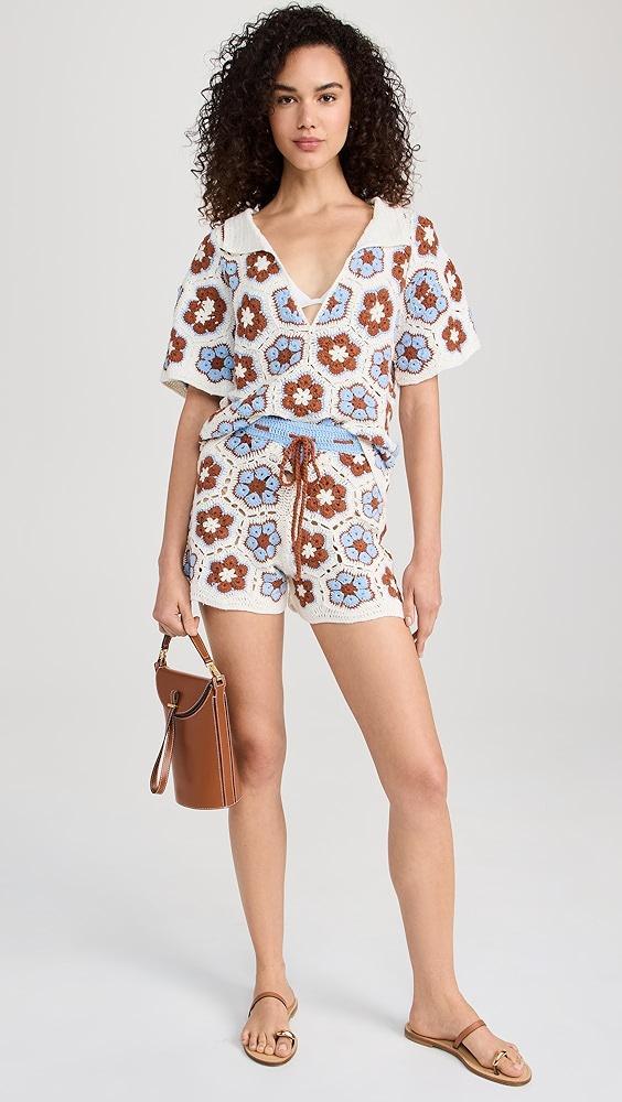 MINKPINK Dawn Flower Crochet Shorts | Shopbop Product Image