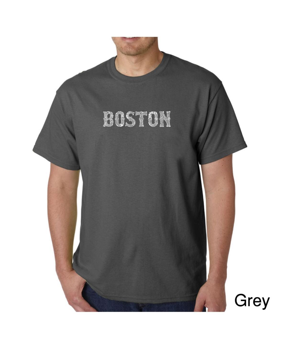 La Pop Art Mens Word Art T-Shirt - Boston Neighborhoods Product Image