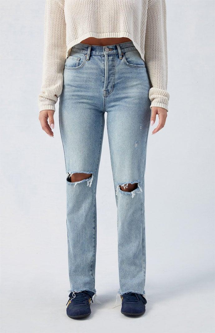 Women's Ripped Dad Jeans - Product Image