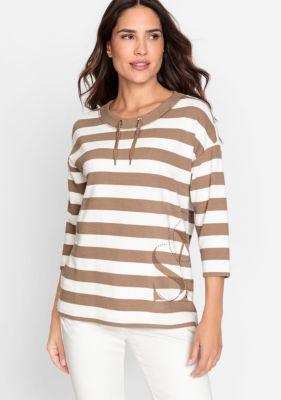 Olsen Womens Cotton Blend 3/4 Sleeve Waffle Knit Jersey Top Product Image