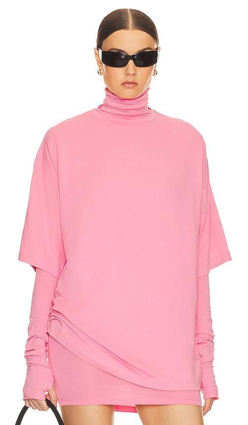 Helsa Jersey Oversized Tee in Pink Product Image