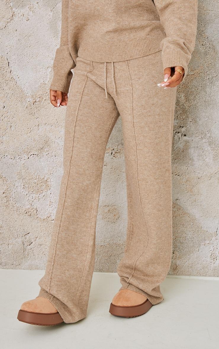 Petite Pebble Knitted Seam Detail Wide Leg Pants Product Image