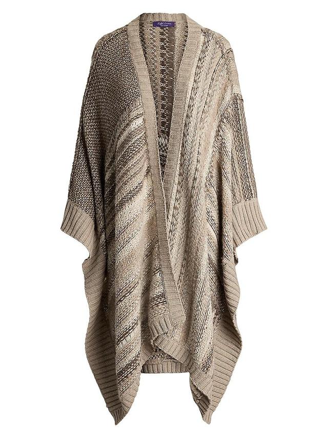 Womens Textured Cashmere-Wool Drape Cardigan Product Image