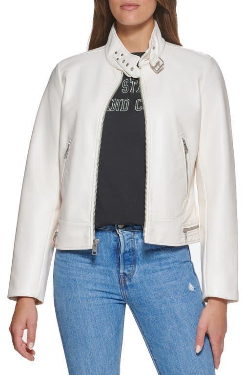 levis Womens Faux Leather Racer Jacket Product Image