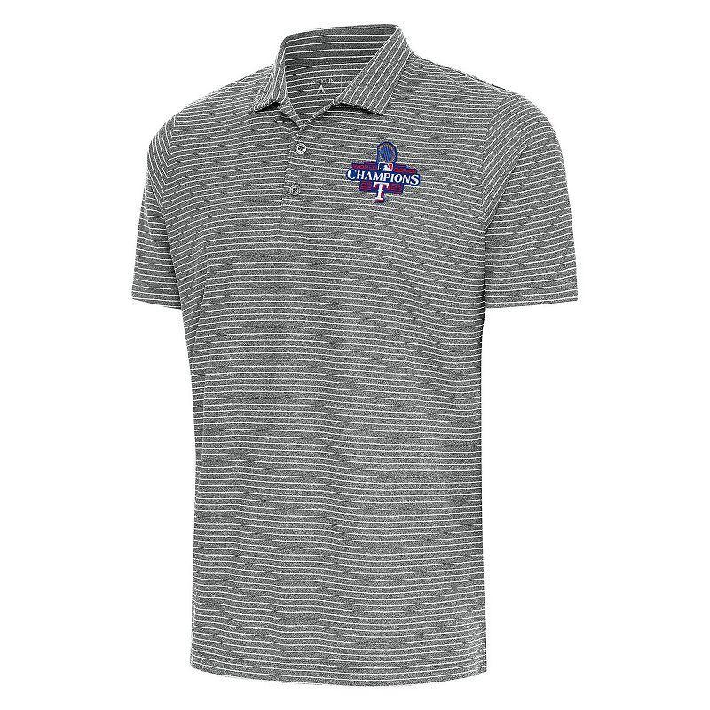 Mens Antigua Heather Gray Texas Rangers 2023 World Series Champions Esteem Polo Product Image