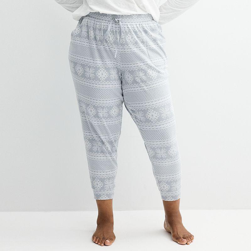 Plus Size Sonoma Goods For Life Cuffed Pajama Pants, Womens Product Image