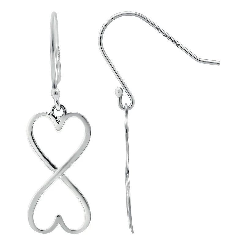 Aleure Precioso 18k Gold Over Silver Heart Infinity Drop Fishhook Earrings, Womens Product Image