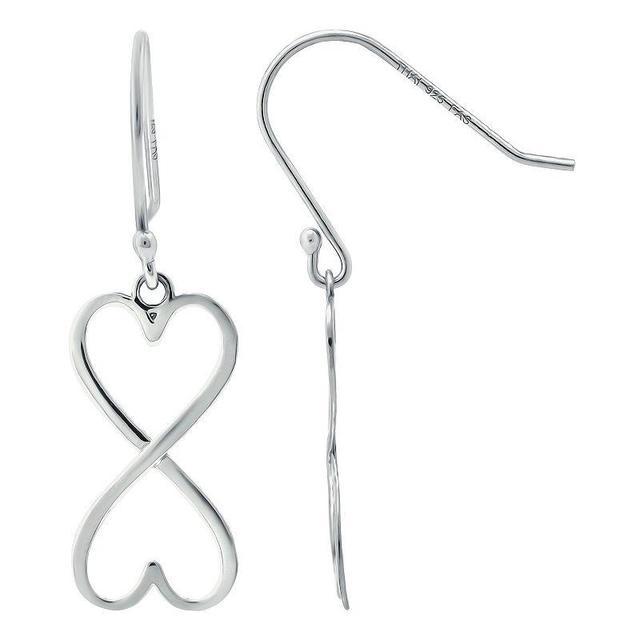 Aleure Precioso 18k Gold Over Silver Heart Infinity Drop Fishhook Earrings, Womens Product Image