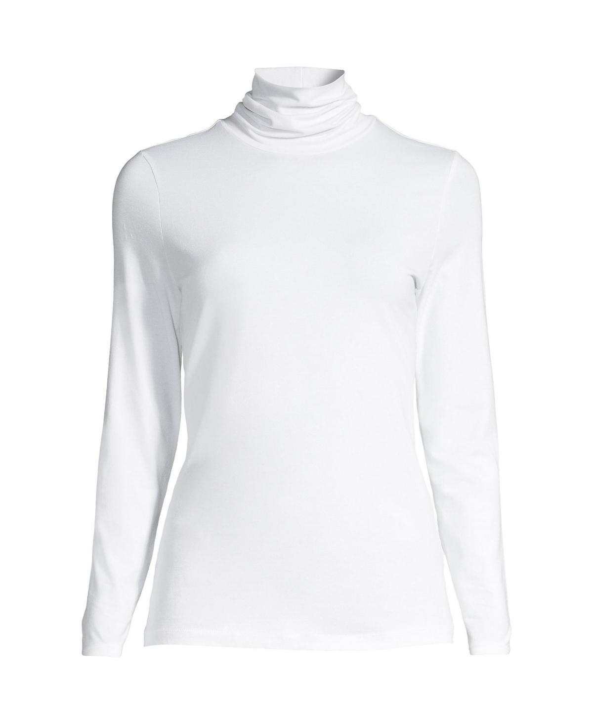 Womens Lands End Lightweight Fitted Turtleneck Purple Cloud Product Image