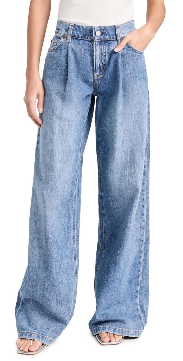 Jojo Cotton Wide Leg Jeans In Vintage Blue Product Image