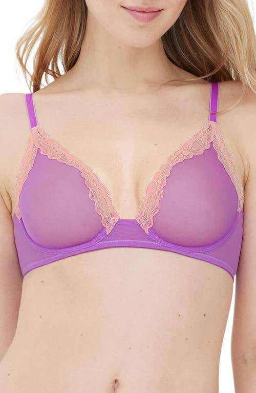 Womens Passion Mesh Unlined Underwire Bra - Purple Product Image