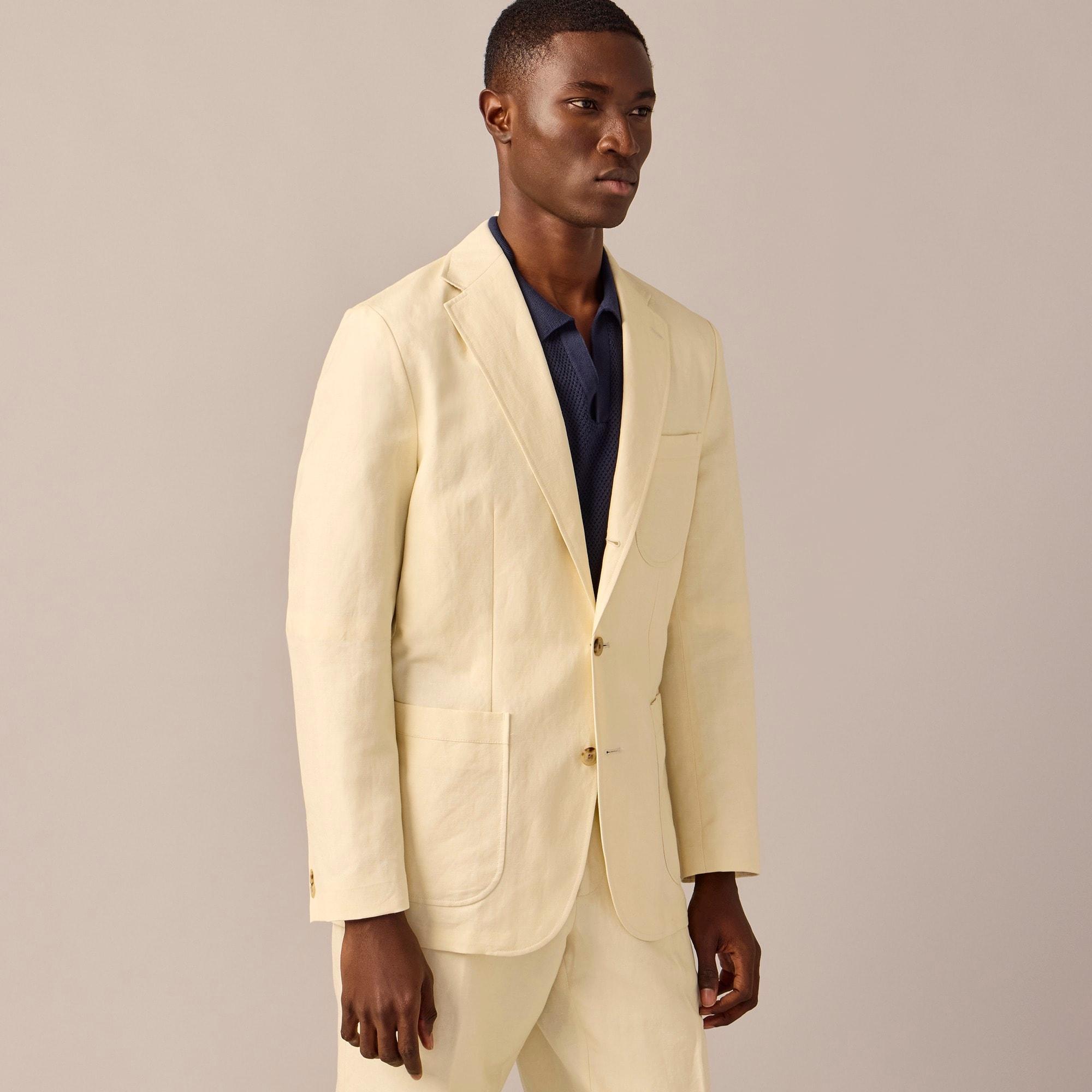 Crosby Classic-fit suit jacket in Italian linen-cotton blend Product Image