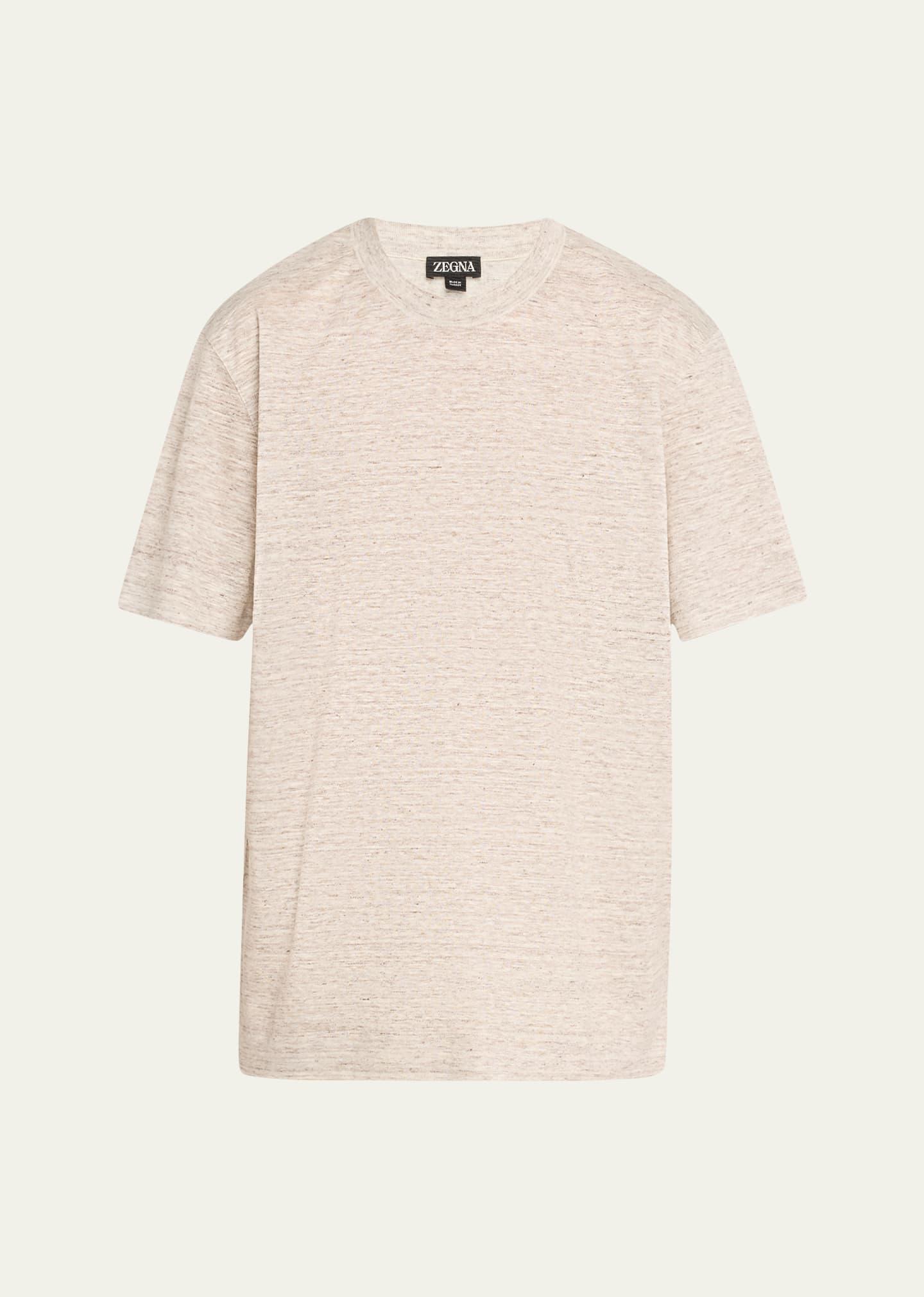 Mens Linen Crewneck T-Shirt Product Image