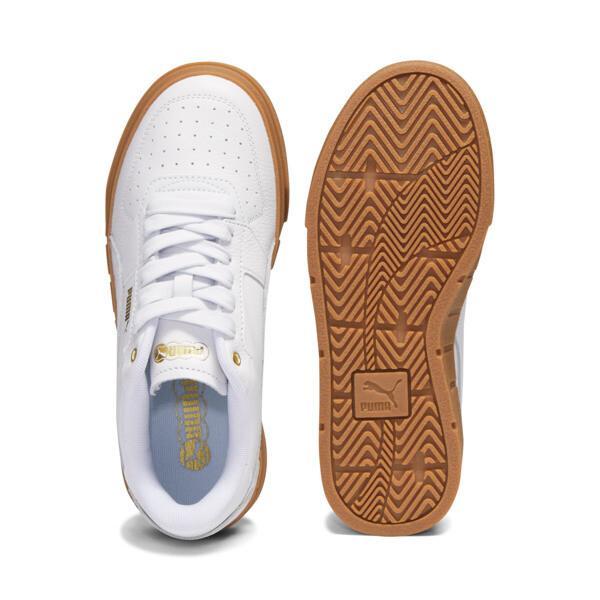 PUMA Cali Court Leather Women's Sneakers in White/Gold Product Image