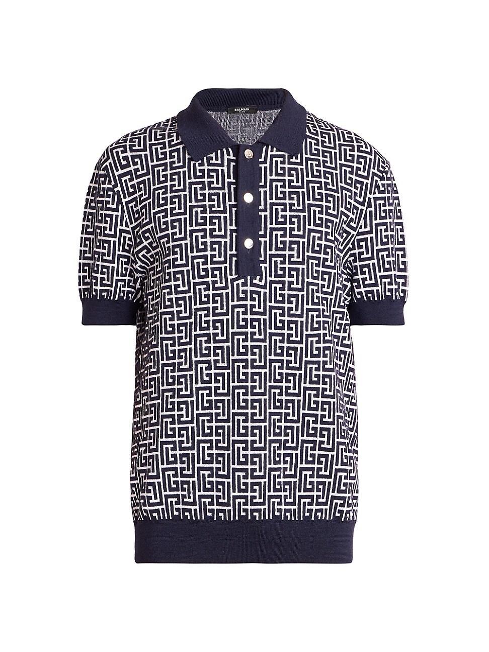 Mens Monogram Wool & Linen-Blend Polo Shirt Product Image