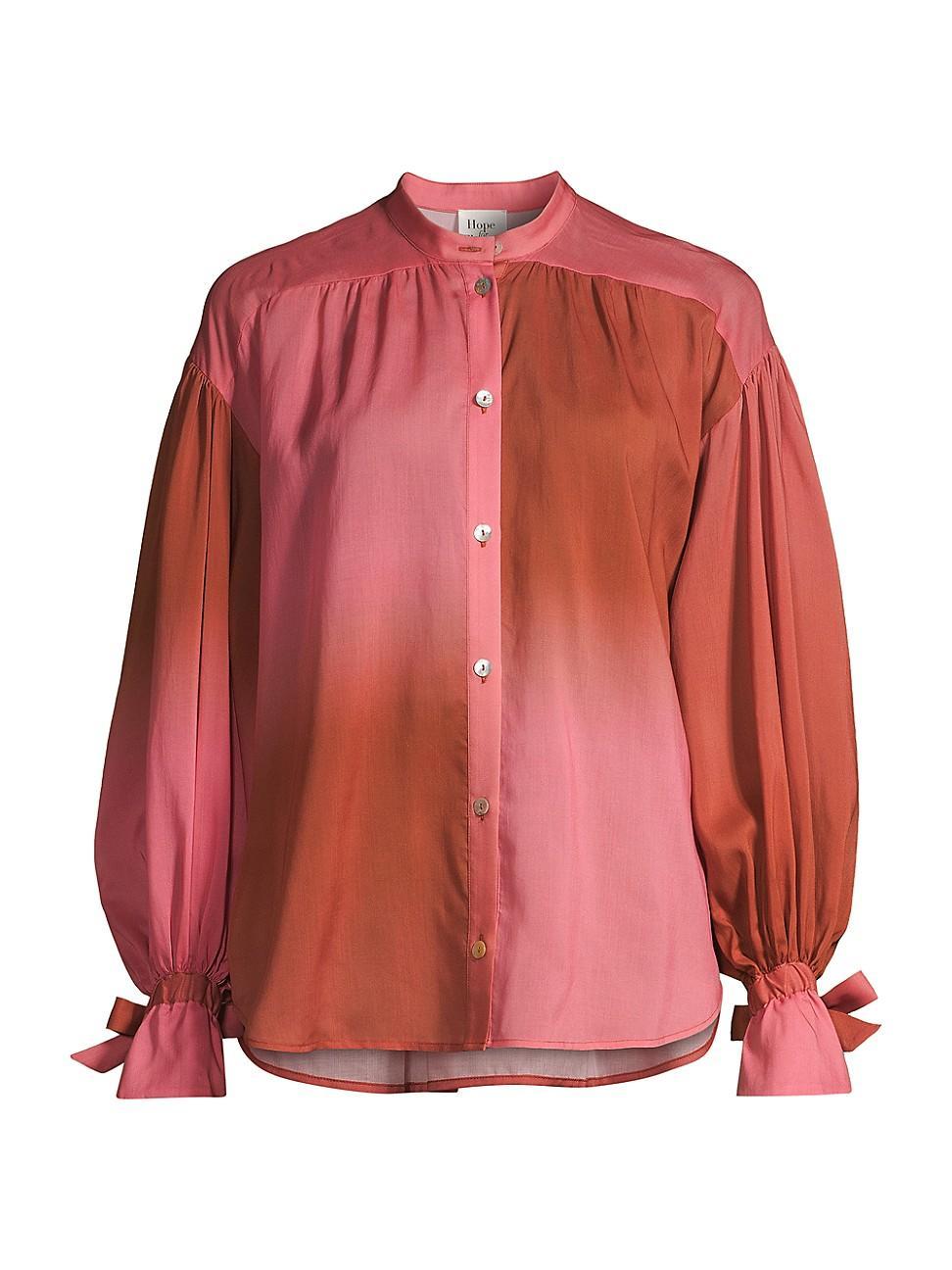 Womens Gradient Gathered Blouse Product Image