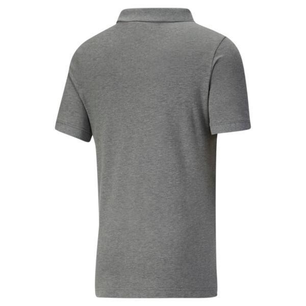 PUMA Essentials Men's Pique Polo in Medium Grey Heather/Cat Product Image